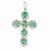 14k White Gold Diamond & Emerald Cross Pendant, Pendants for Necklace