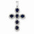 14k White Gold Diamond & Sapphire Cross Pendant, Quality A (G-I Color, SI2 Clarity)