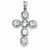 14k White Gold Diamond & Aquamarine Cross Pendant, Pendants for Necklace