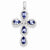 14k White Gold Diamond & Tanzanite Cross Pendant, Quality A (G-I Color, SI2 Clarity)