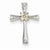 14k Gold Two-tone Diamond Cross Pendant, Quality AA (G-H Color, SI1-SI2 Clarity, 0.1 cttw)