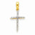 14k Gold Diamond Cross Pendant, Quality A (G-I Color, SI2 Clarity, 0.165 cttw)