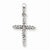 14k White Gold Diamond Cross Pendant, Quality A (G-I Color, SI2 Clarity, 0.155 cttw)