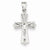 14k White Gold Diamond Crucifix Pendant, Quality A (G-I Color, SI2 Clarity)