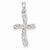 14k White Gold Diamond Cross Pendant, Quality A (G-I Color, SI2 Clarity, 0.127 cttw)