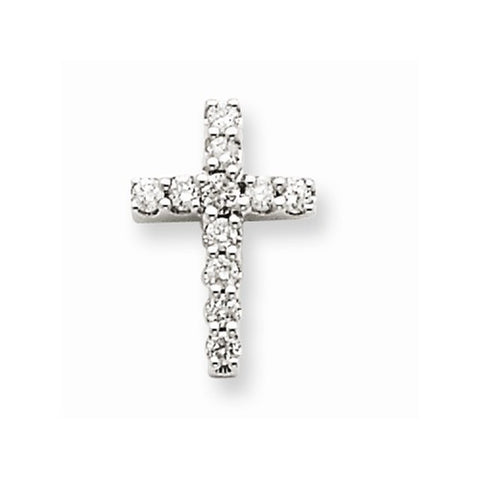 14k White Gold Diamond Cross pendant, Quality AA (G-H Color, SI1-SI2 Clarity, 0.19 cttw), Exquisite Pendants for Necklace
