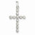 14k White Gold Diamond Cross Pendant, Quality A (G-I Color, SI2 Clarity, 0.25 cttw)