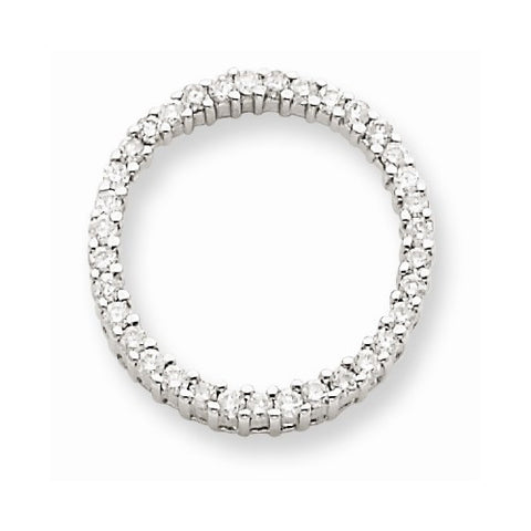 14k White Gold Diamond Circle Pendant, Quality AA (G-H Color, SI1-SI2 Clarity, 0.317 cttw)