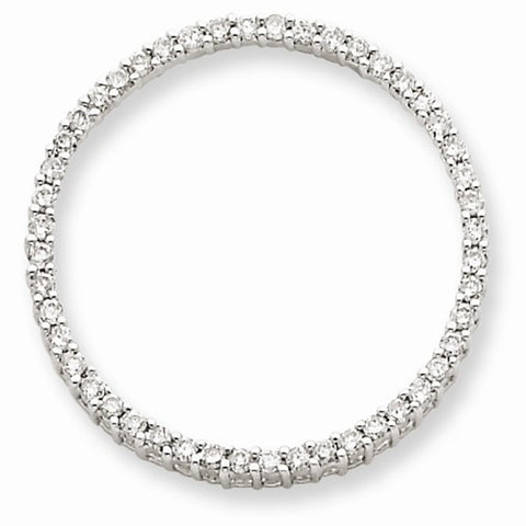 14k White Gold Diamond Circle Pendant, Quality AA (G-H Color, SI1-SI2 Clarity, 0.503 cttw)