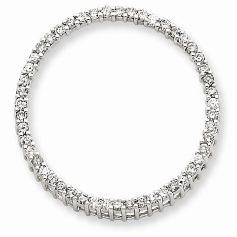 14k White Gold Diamond Circle Pendant, Quality AA (G-H Color, SI1-SI2 Clarity, 0.7 cttw)