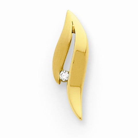 14k Gold Satin & Polished Diamond Pendant, Pendants for Necklace