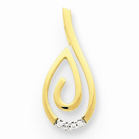 14k Gold & Rhodium Diamond Pendant, Pendants for Necklace