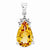 14k White Gold Citrine & Diamond pendant, Pretty Pendants for Necklace