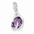 14k White Gold Amethyst & Diamond pendant, Gorgeous Pendants for Necklace