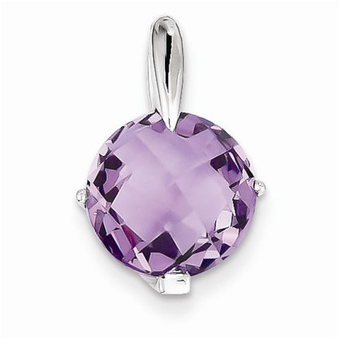 14k White Gold Amethyst Pendant, Pendants for Necklace