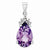 14k White Gold Amethyst & Diamond pendant, Stylish Pendants for Necklace