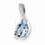 14k White Gold Blue Topaz & Diamond pendant, Classy Pendants for Necklace