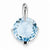 14k White Gold Blue Topaz Pendant, Pendants for Necklace