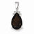 14k White Gold Smokey Quartz & Diamond Pendant, Pendants for Necklace