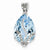 14k White Gold Blue Topaz & Diamond pendant, Exquisite Pendants for Necklace