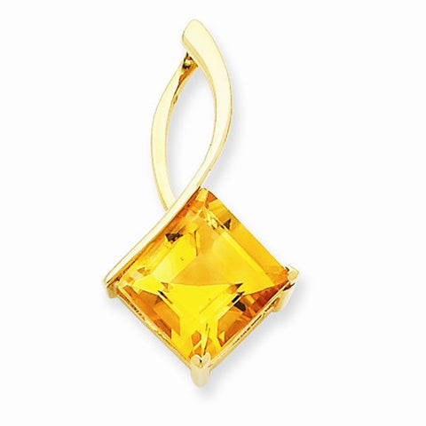 14k Gold Citrine Pendant, Pendants for Necklace
