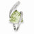 14k White Gold Green Amethyst & Diamond Slide Pendant, Pendants for Necklace
