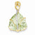 14k Gold Green Amethyst & Diamond Pendant, Pendants for Necklace