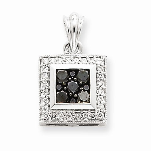 14k White Gold black-diamond Pendant, Quality AA (G-H Color, SI1-SI2 Clarity)