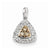 14k White Gold Champagne & White Diamond Pendant, Quality AA (G-H Color, SI1-SI2 Clarity)
