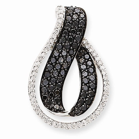 14k White Gold AA Diamond Twist Loop Slide Pendant, Quality AA (G-H Color, SI1-SI2 Clarity)