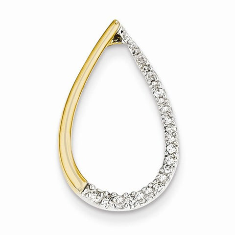 14k Gold Diamond Teardrop Pendant, Quality AA (G-H Color, SI1-SI2 Clarity)