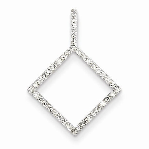 14k White Gold Diamond pendant, Quality AA (G-H Color, SI1-SI2 Clarity, 0.23 cttw), Classy Pendants for Necklace