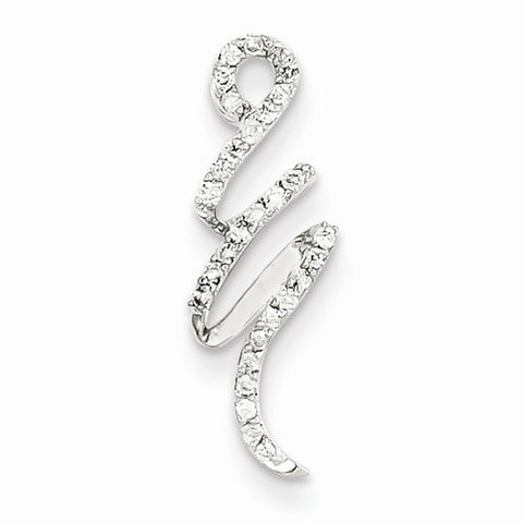 14k White Gold Fancy Diamond Pendant, Quality AA (G-H Color, SI1-SI2 Clarity, 0.13 cttw)