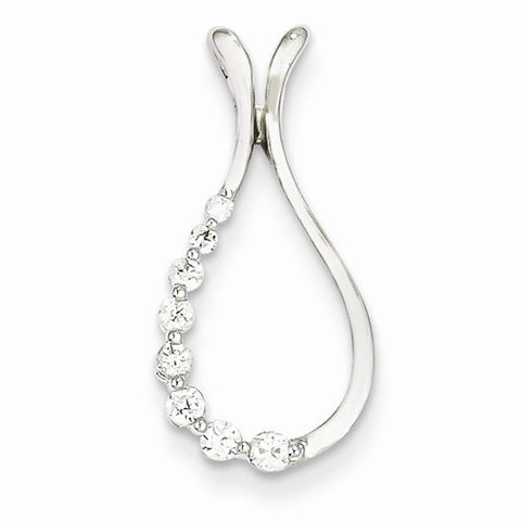 14k White Gold Diamond Teardrop Pendant, Quality AA (G-H Color, SI1-SI2 Clarity, 0.17 cttw)