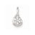 14k White Gold Diamond pendant, Quality AA (G-H Color, SI1-SI2 Clarity, 0.1 cttw), Charm