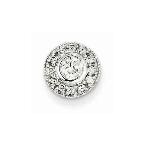 14k White Gold Diamond Circle Pendant, Quality A (G-I Color, SI2 Clarity, 0.25 cttw)