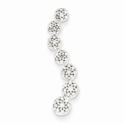 14k White Gold Diamond Flower Journey Pendant, Quality AA (G-H Color, SI1-SI2 Clarity)