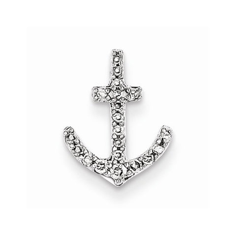 14k White Gold Diamond Anchor Pendant, Quality AA (G-H Color, SI1-SI2 Clarity)