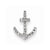 14k White Gold Diamond Anchor Pendant, Quality AA (G-H Color, SI1-SI2 Clarity)