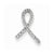 14k White Gold Breast Cancer Awareness Diamond Slide Pendant, Quality AA (G-H Color, SI1-SI2 Clarity)