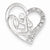 14k White Gold Mother and Baby Diamond Heart Pendant, Quality AA (G-H Color, SI1-SI2 Clarity)