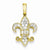 14k Gold Diamond Fleur De Lis Pendant, Quality A (G-I Color, SI2 Clarity)