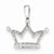 14k White Gold Diamond Crown pendant, Quality AA (G-H Color, SI1-SI2 Clarity, 0.1 cttw), Delightful Pendants for Necklace