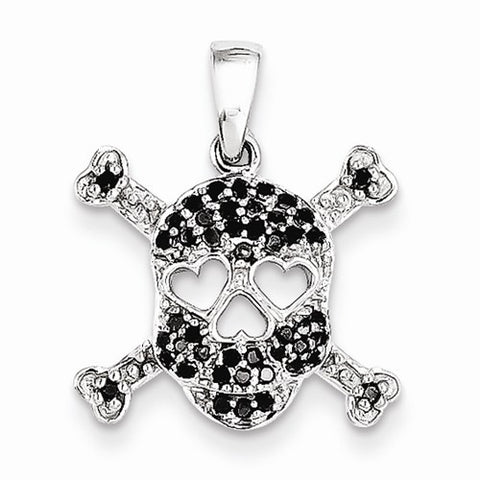 14k White Gold black-diamond Pendant, Quality A (G-I Color, SI2 Clarity)