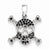 14k White Gold black-diamond Pendant, Quality A (G-I Color, SI2 Clarity)