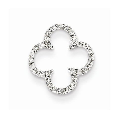 14k White Gold Diamond pendant, Quality AA (G-H Color, SI1-SI2 Clarity, 0.22 cttw), Fine Pendants for Necklace