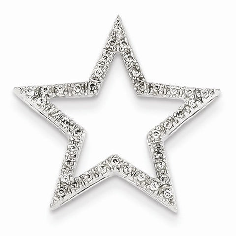 14k White Gold Large Diamond Star Pendant, Quality AA (G-H Color, SI1-SI2 Clarity)