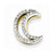 14k Gold Two-tone Diamond Moon Slide Pendant, Quality A (G-I Color, SI2 Clarity)