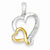 14k Gold Two-tone Diamond Heart Pendant, Quality A (G-I Color, SI2 Clarity, 0.08 cttw)