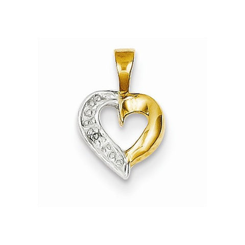 14k Gold Diamond Heart Pendant, Quality A (G-I Color, SI2 Clarity, cttw)